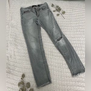 Lucky Brand Grey Charlie Skinny Distressed Jeans